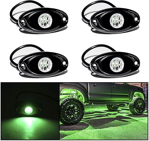 Miniatura 26 de Luces de roca LED 4PODS, de neón impermeable, luz para bajos de la carrocería para automóvil, camioneta, ATV, UTV, SUV, Jeep Offroad, lancha Azul