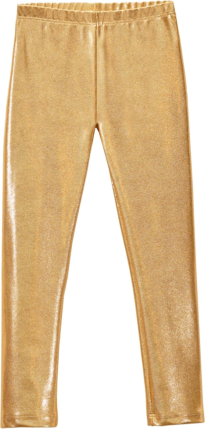 City Threads Girls Leggings Metallic Mermaid Print Shiny Colorful Fun Ankle Length for Style Fashion Parties Pop of Color