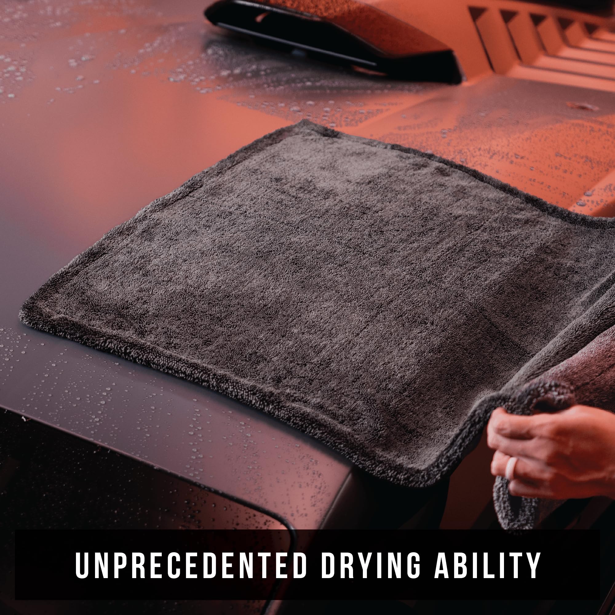 VIKING V+ Toalla de microfibra de alta calidad para secado de automóviles, bucle trenzado, suave y súper absorbente, toalla gruesa de 1200 g/m² para kit de detalles de automóviles, gris, 24 x 36