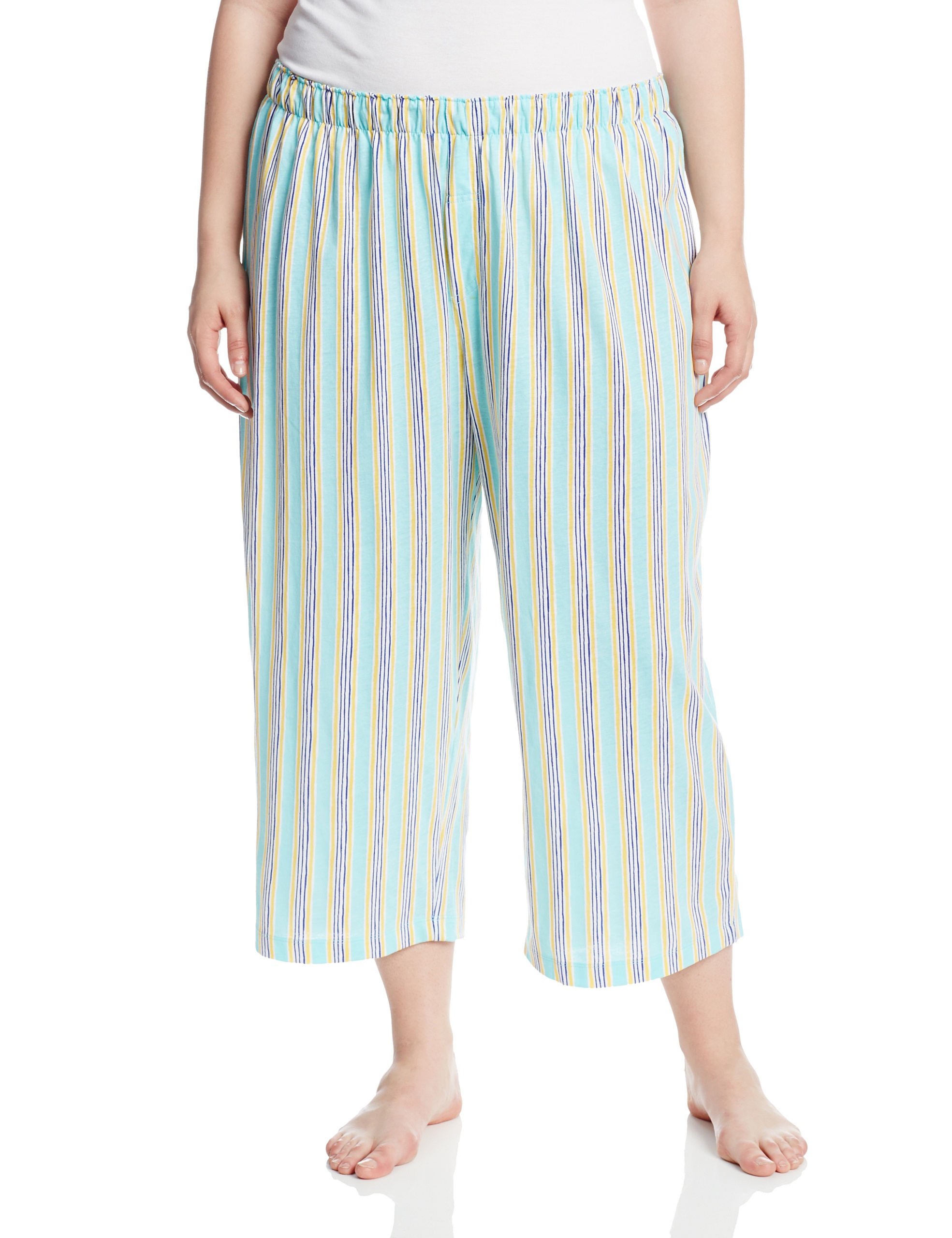 HUE Sleepwear Women's Plus-Size Plus Harbor Stripe Capri