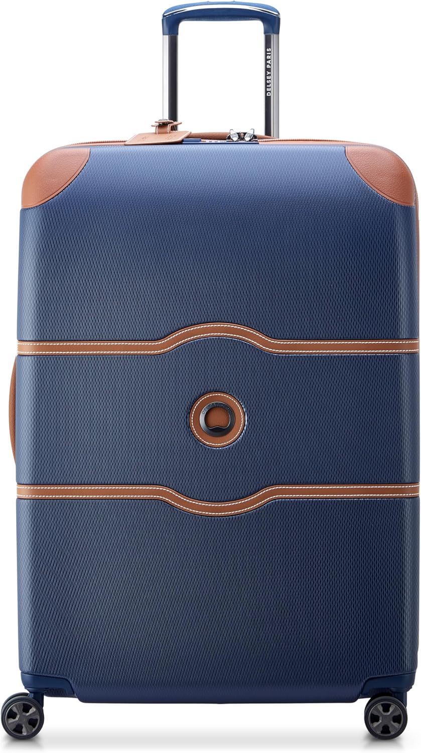DELSEY PARIS Chatelet Air 2.0 Hardside Luggage with Spinner Wheels, Navy Blue, Checked-Large 28 Inch Navy Blue Checked-Large 28 Inch - Image 1 of 9