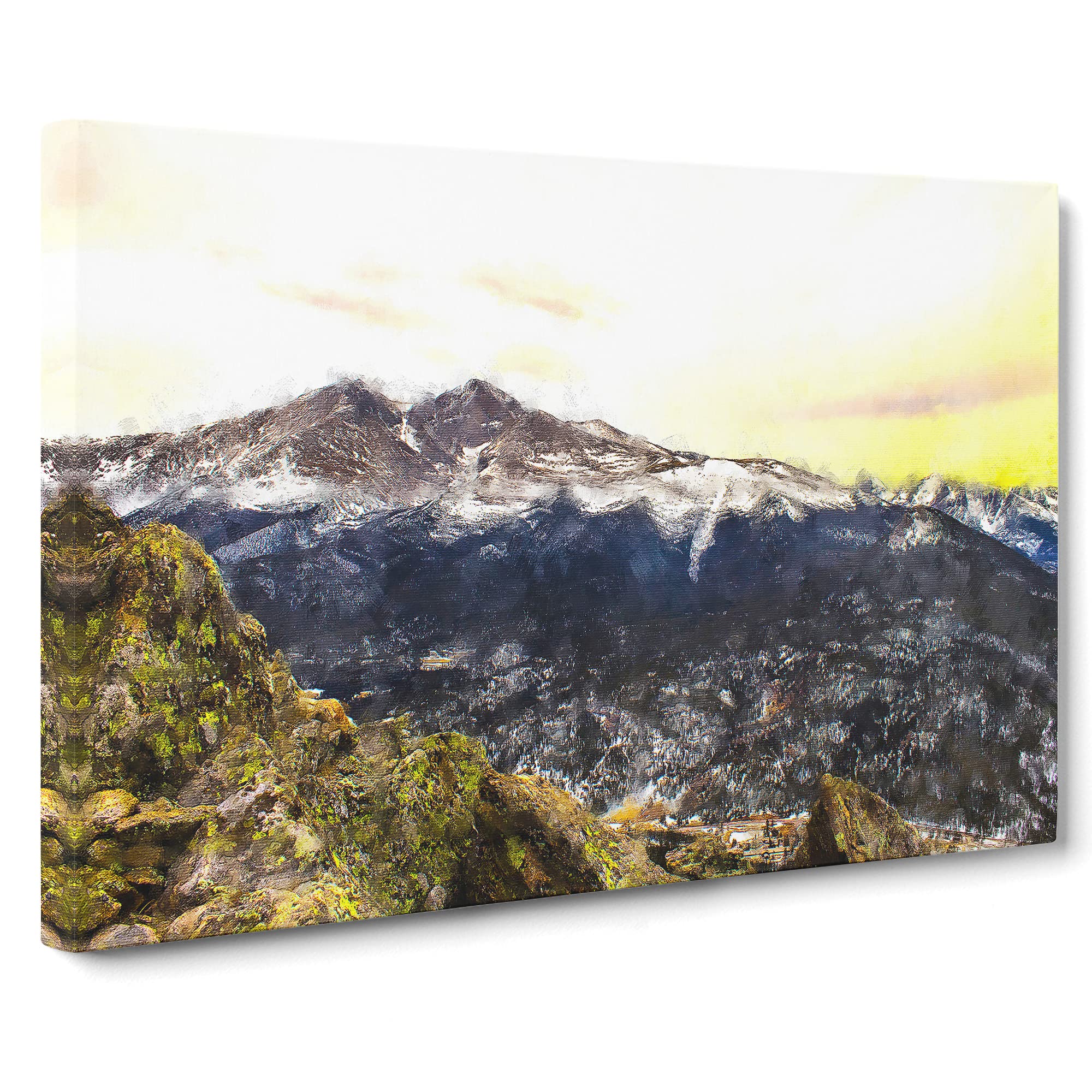 Rocky Mountains In Colorado Canvas Print, Mixed, 25L x 50W cm