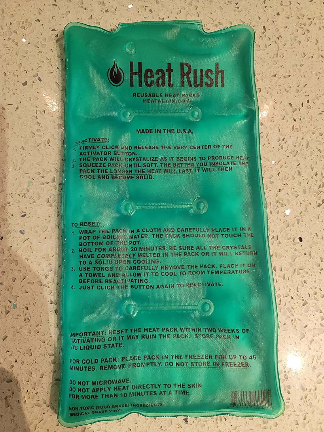 Buy HEAT RUSH Instant Reusable and Portable Heat Pack 5X9 Reusable