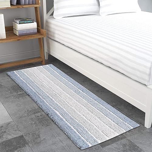 Miniatura 6 de THE BEER VALLEY Alpine Stripe - Alfombra de baño de 24 x 60 pulgadas, suave y absorbente, antideslizante, alfombra de algodón para cocina, pasillo y
