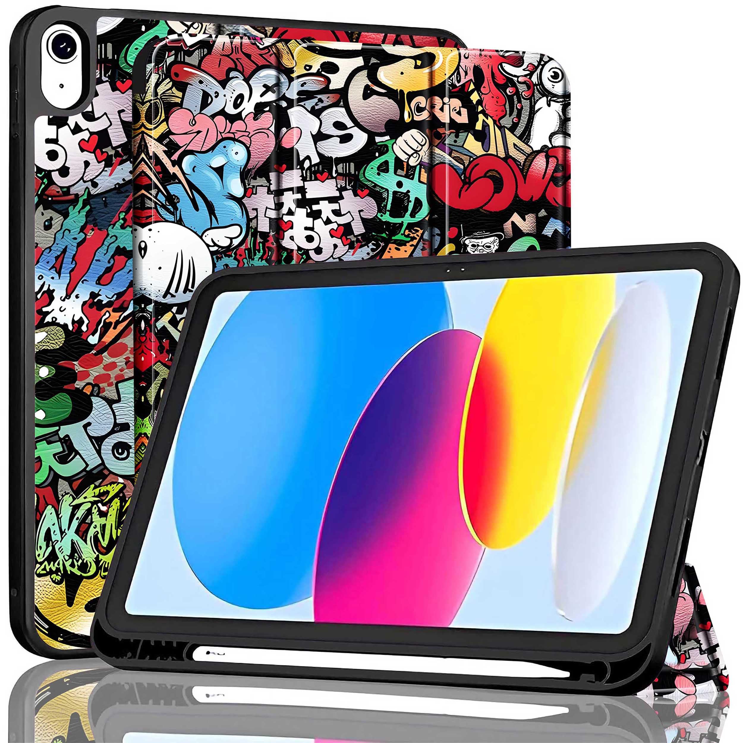ProElite Smart Case for iPad (A16) 11th/10th Generation (2025/2022) [Auto Sleep/Wake Cover] [Left Side Pencil Holder] [Soft Flexible Case] Recoil Series - Hippy-image-39