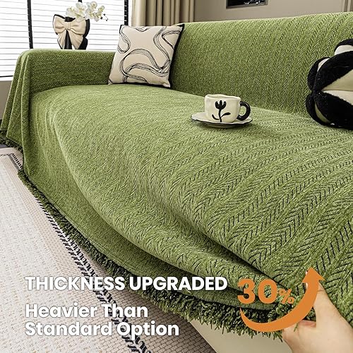 Miniatura 39 de Nobildonna Funda de felpilla lavable para sofá de 3 plazas, funda protectora de muebles para sala de estar, beige, 71 x 134 pulgadas Beige,Marfil