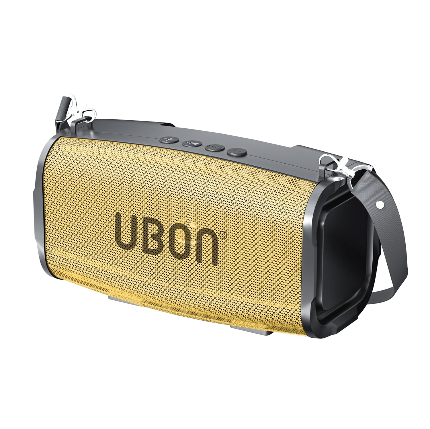 UBON Sultan SP-47 Bluetooth Speaker with 10W RMS Stereo Sound, Water Resistance, Up to 10H Total Playtime, Multi-Compatibility Modes and Fast Charging (Gold)