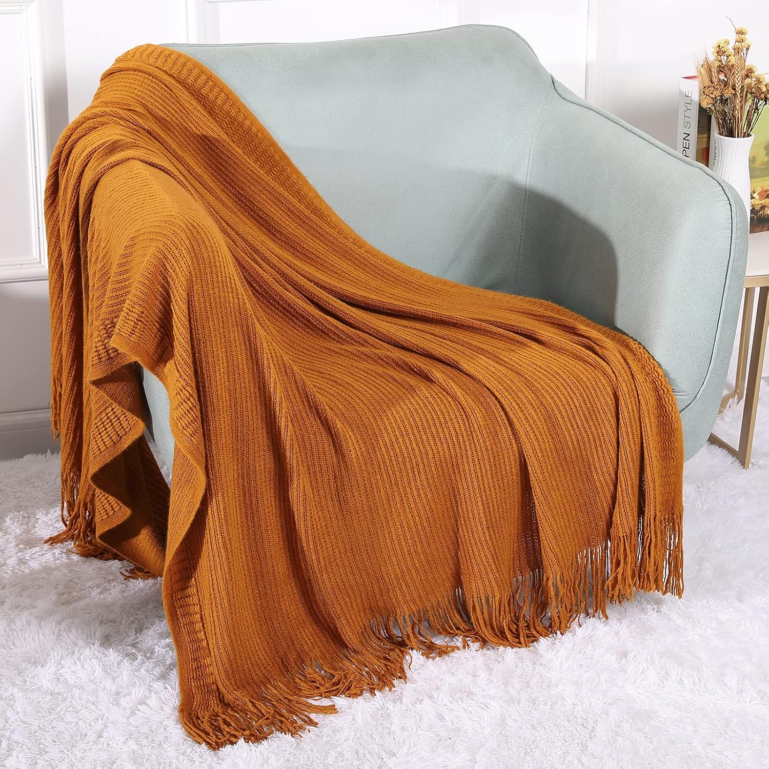 DOOWELL Bed Throws bk003grey5060 Blanket Throw Sofa Throws for