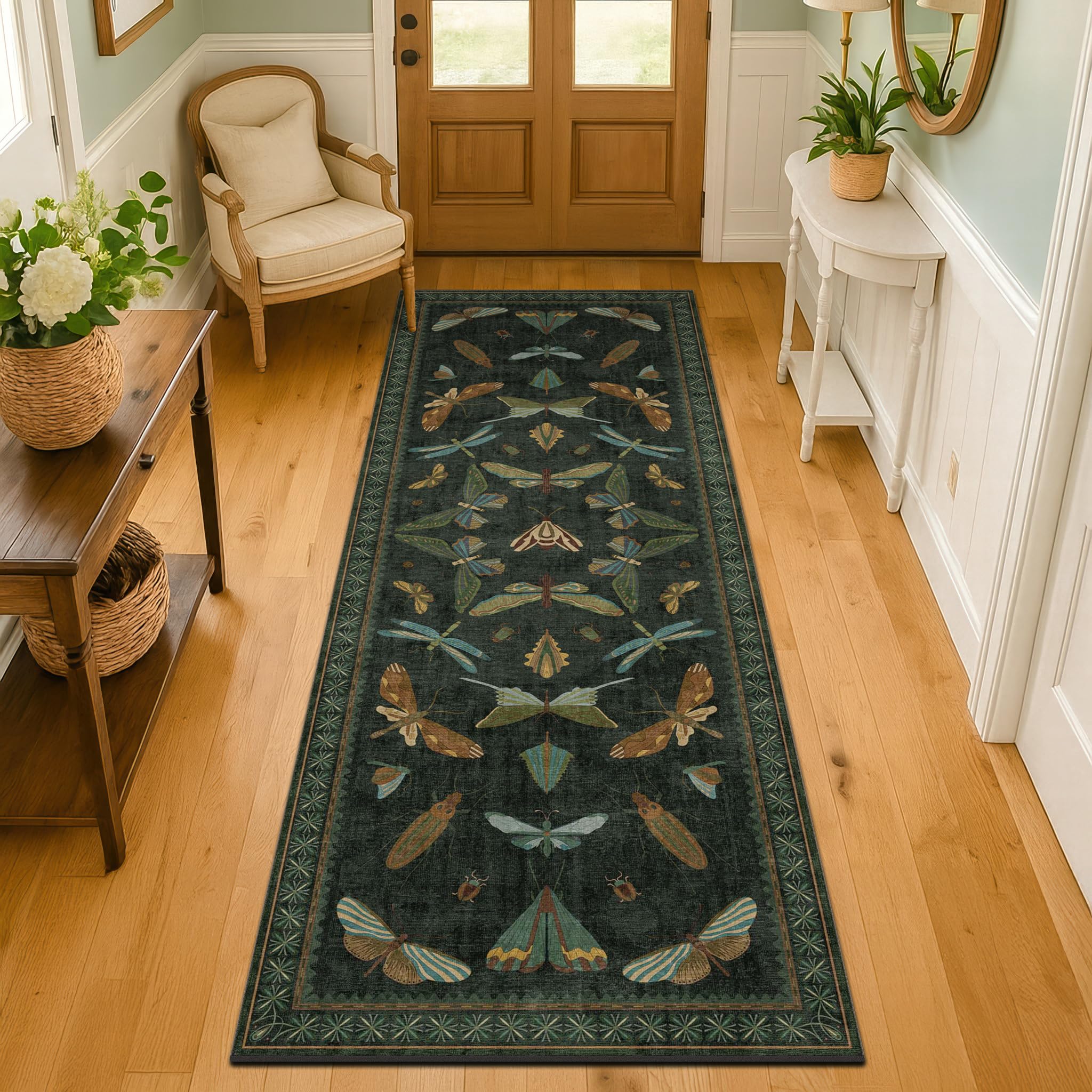 Hazo Haus Washable Insect 2x6 Runner Rug