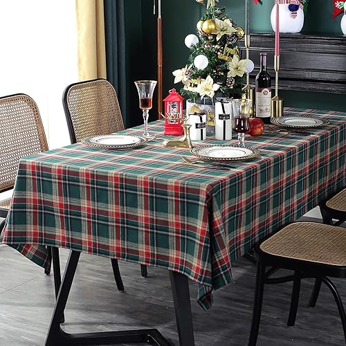 Plaid Tablecloth for Christmas, Thanksgiving Tablecloth with Wipeable,Tablecloths for Table,Dining Room