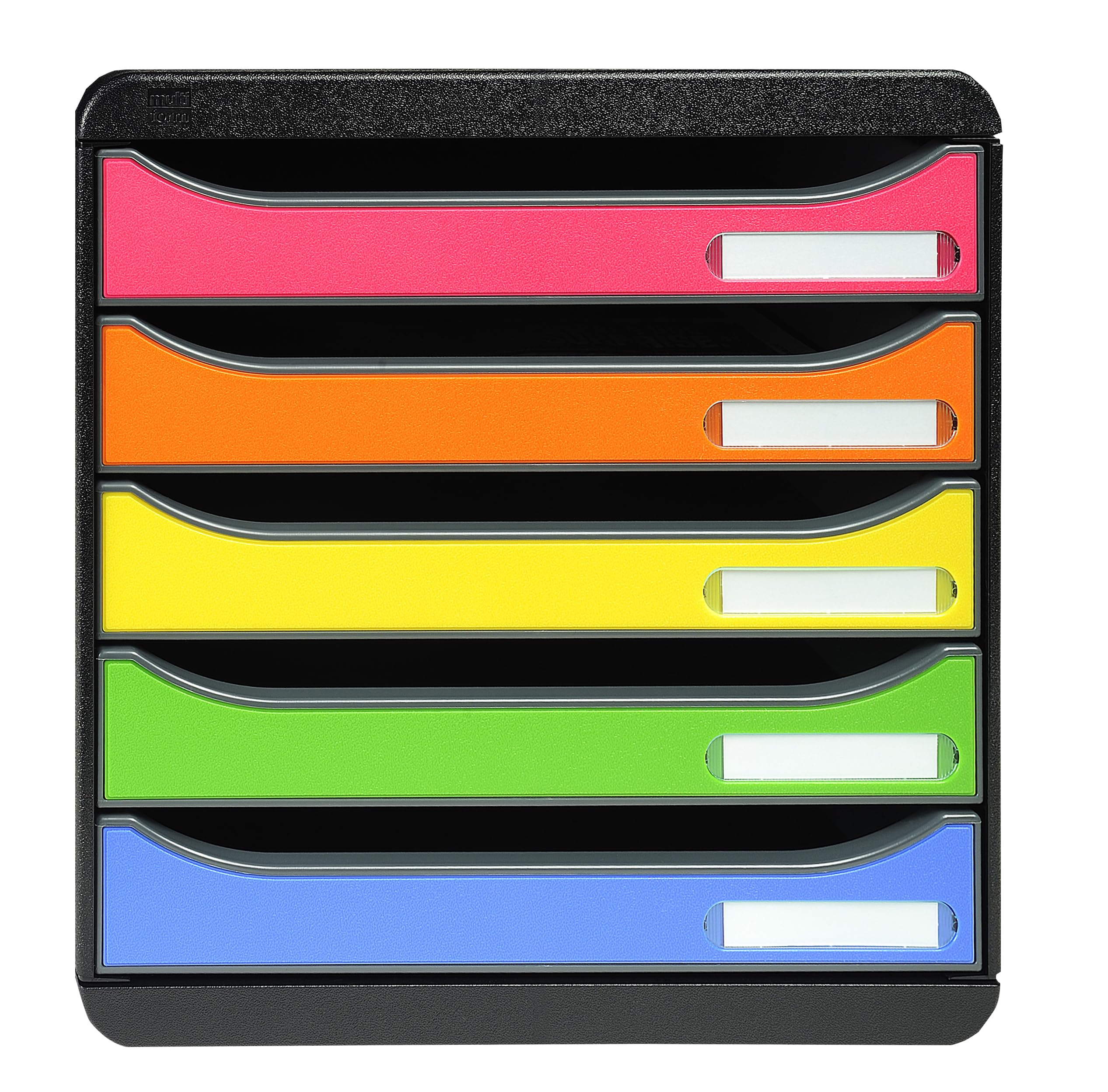 Exacompta 309798D Premium organizer Premium Big Box Iderama 5 szuflad o dużej pojemności pojemnik na dokumenty A4+ dla większej ilości miejsca na biurku szafka czarna| jabłkowa zieleń