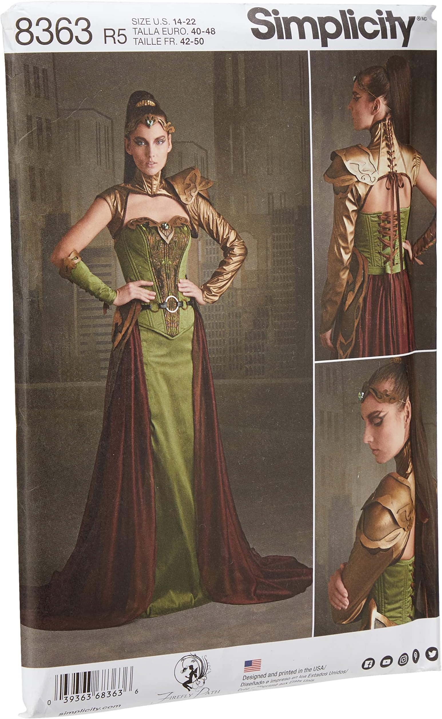 Simplicity Pattern 8363 R5 (14-16-18-20-22) Misses' Fantasy Ranger Costume, Paper, White, 22 x 15 x 1 cm