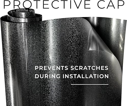 Miniatura 4 de VViViD + Película de vinilo metálica ultra brillante de alta calidad para automóvil (1 x 5 pies, negro metal pesado brillante)