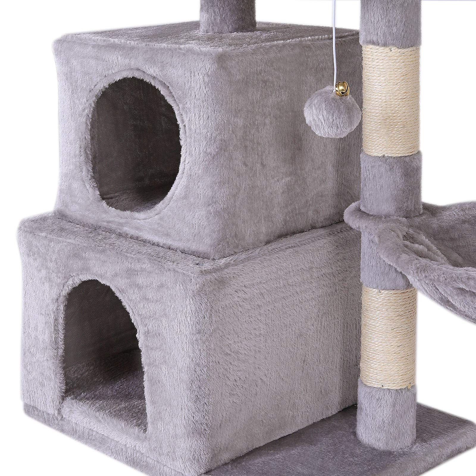 lionto Árbol rascador para Gatos Altura 70 cm, Gris Claro