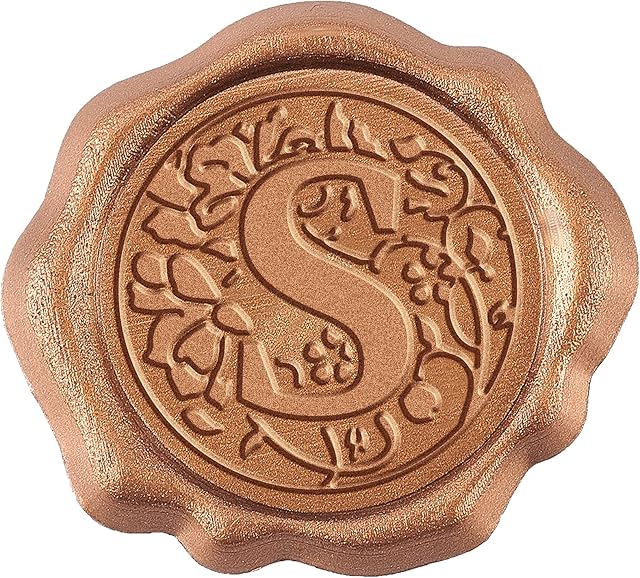 CRASPIRE 25PCS Adhesive Wax Seal Stickers, Self Adhesive Sealing Wax Stamp Initial S Stickers for Sealing Envelope Cards Gift Wrapping Scrapbooking