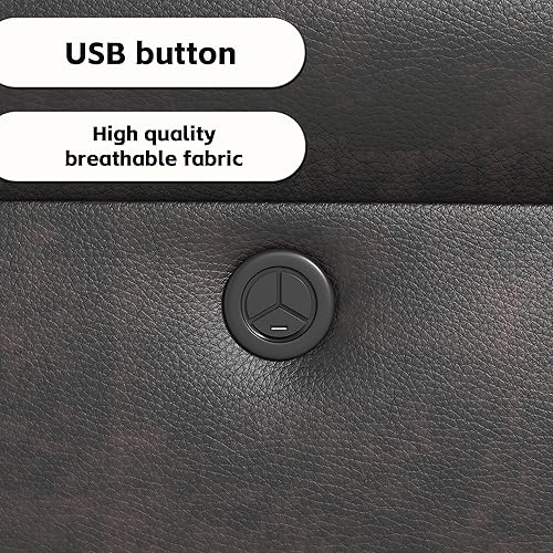Miniatura 9 de Olodumare Leather Power - Juego de 2 sofás seccionales reclinables para sala de estar, con mesa desplegable, botón USB, cargador inalámbrico, bolsa