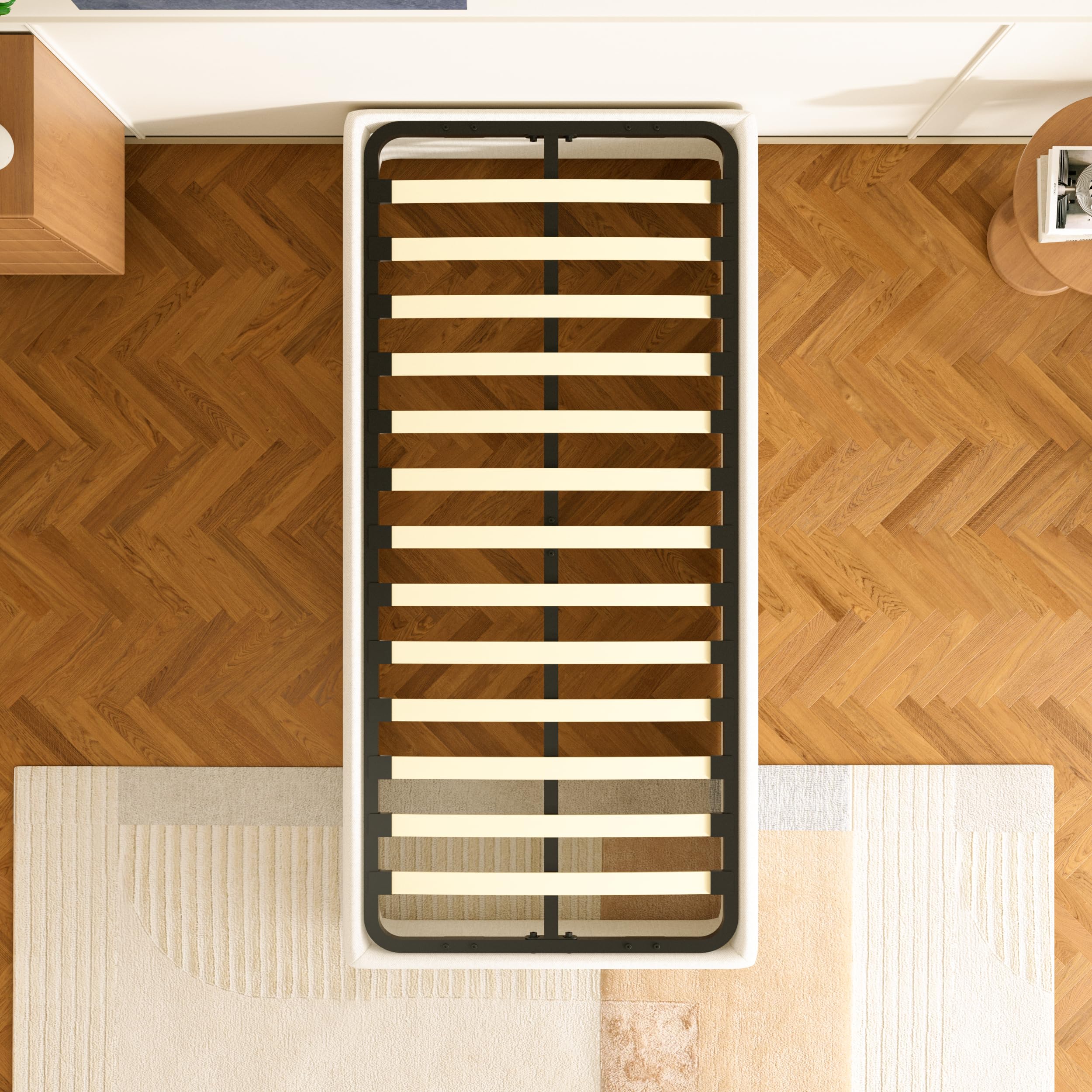 DEWINNER Rete Letto Singolo 80x190 cm Rete Senza Piedi da Appoggio con una Barra in Ferro, Rete 80x190 da Incasso e 1 piede regolabile per rinforzo in mezzo, 13 Doghe，Montaggio Rapido e Facile