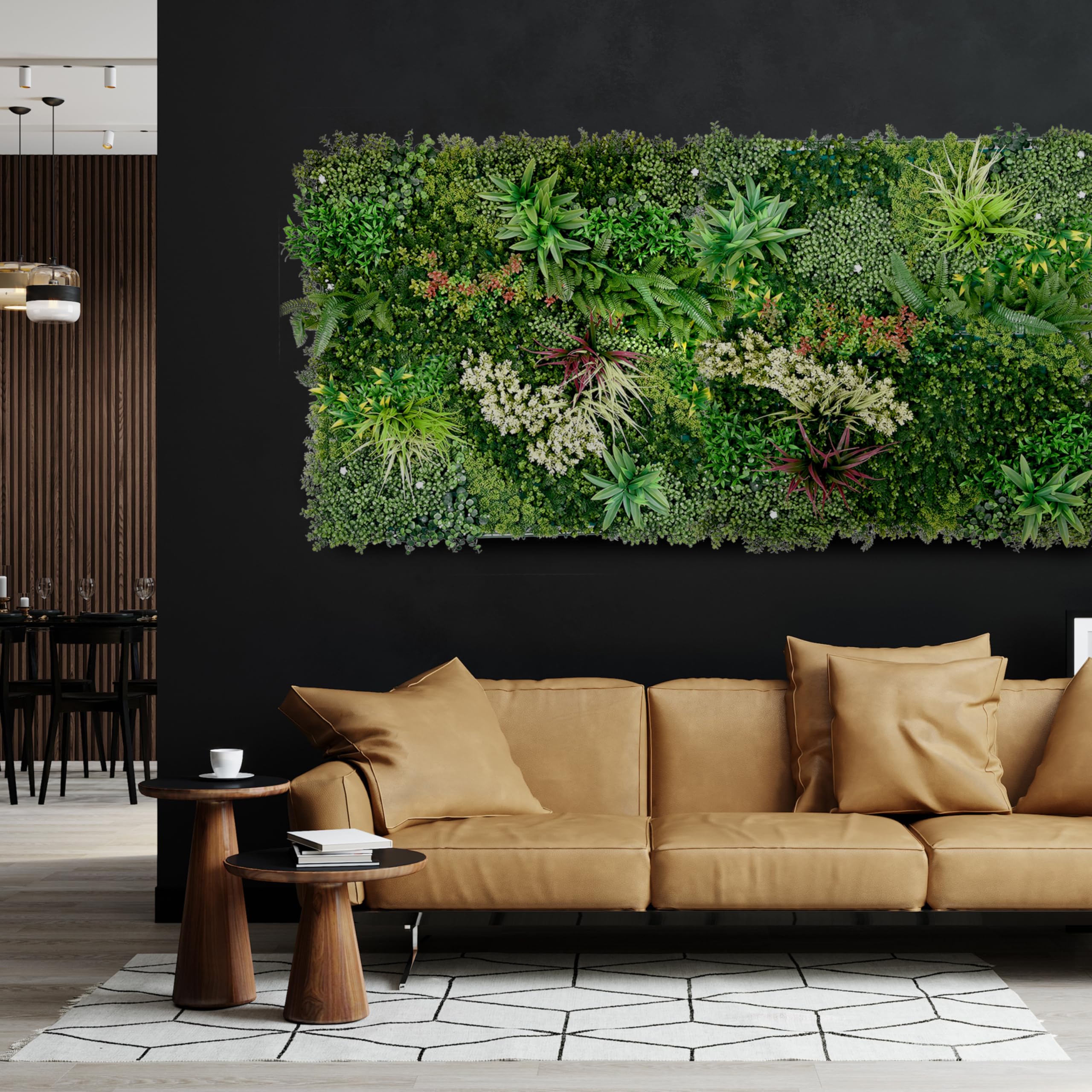Primaflor - Ideen in Textil Kunstpflanzen-Wand - Jade A, 100 x 100 cm, UV-Stabilisierte künstliche Pflanzenwand zu Wandmontage, Wandpaneele