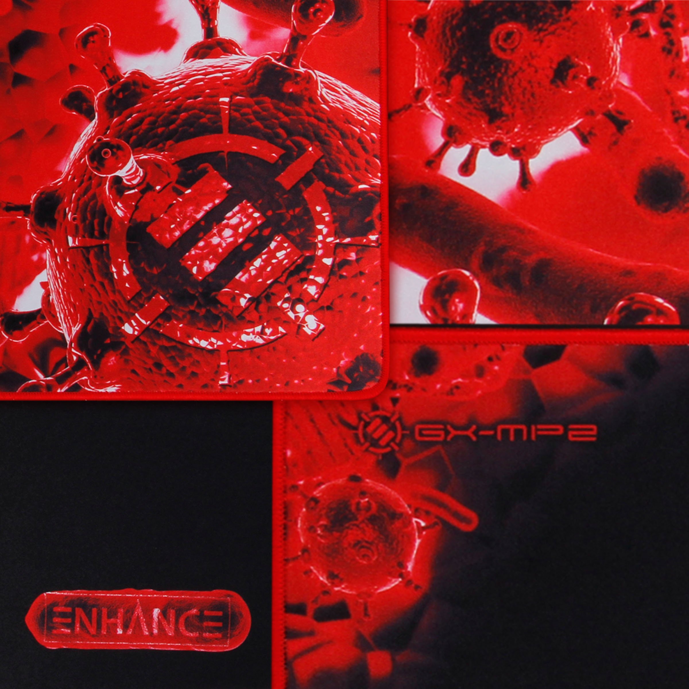 ENHANCE Mouse Pad da Gioco - Tappetino per Mouse XXL (80 x 35 cm) Cuciture Anti-Sfaldamento con Superficie di Scorrimento a Basso Attrito e Supporto Antiscivolo - Rosso