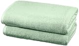 Amazon Basics - Juego de 2 Toallas de baño secado rápido, 140 x 70 cm, Verde