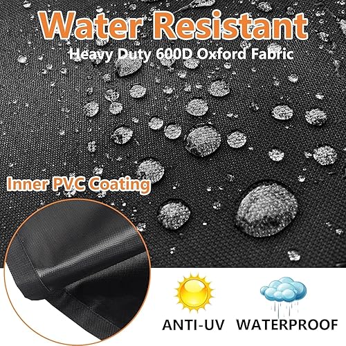 Miniatura 10 de Funda para parrilla de gas de 32 pulgadas, se adapta a la mayoría de parrillas de 2 quemadores, impermeable, con correas de velcro y cordón