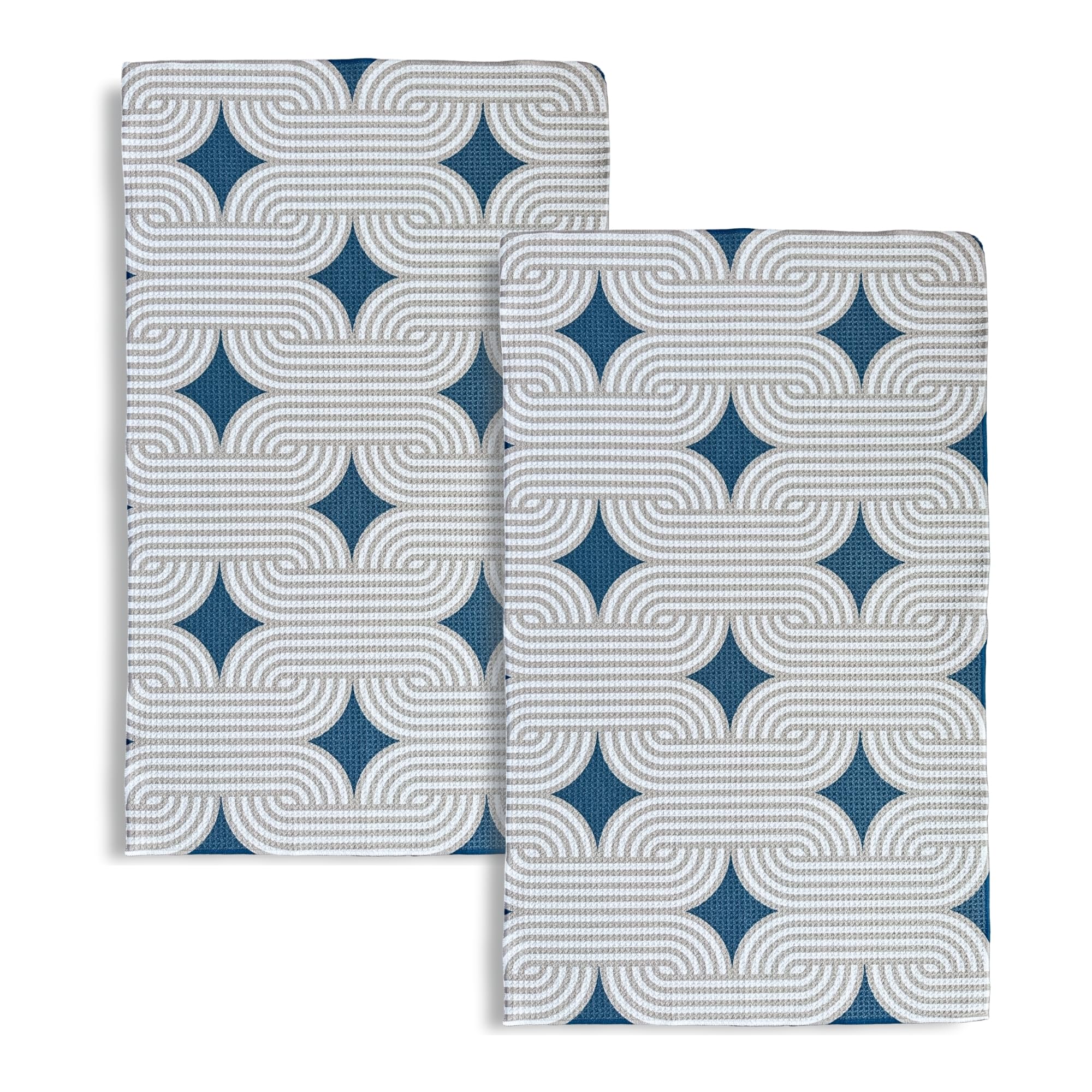 HONED Kitchen Dish Towel | 2-Pack | Lightweight Absorbent Dish Cloth for Kitchen Drying | Premium 100% Microfiber | Decorative Tea Towels | Soft &