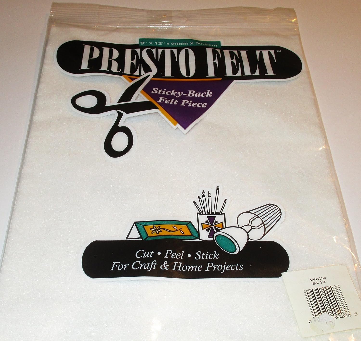 9" x 12" Presto Sticky Back Felt Piece White