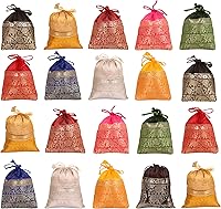 Vista 19 de Touchstone Preciosas bolsas de envoltura de regalos reutilizables, ecológicas, grandes con cordón, estampado de hojas de ficus para cumpleaños