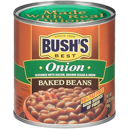Bush's Best Frijoles horneados con cebolla, 16 onzas (12 latas)