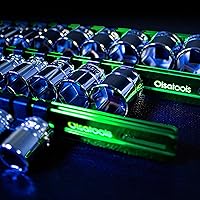 Vista 6 de Olsa Tools Organizador de Dados de Aluminio de 1/2 Pulgada Soporte de Dados de Calidad Premium (VERDE)