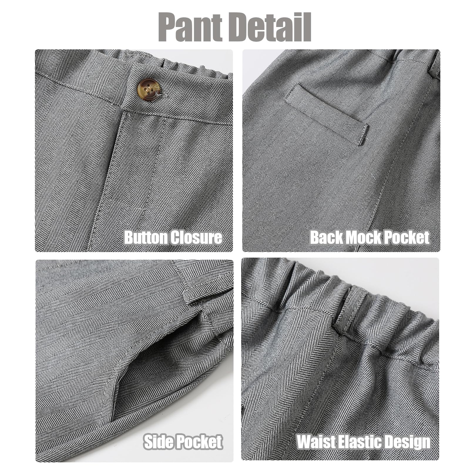 Baby Boy Formal Suit Set Toddler Gentleman Outfit Vest Suits with Bow Tie Dress Shirt Pant Boys Wedding Outfits