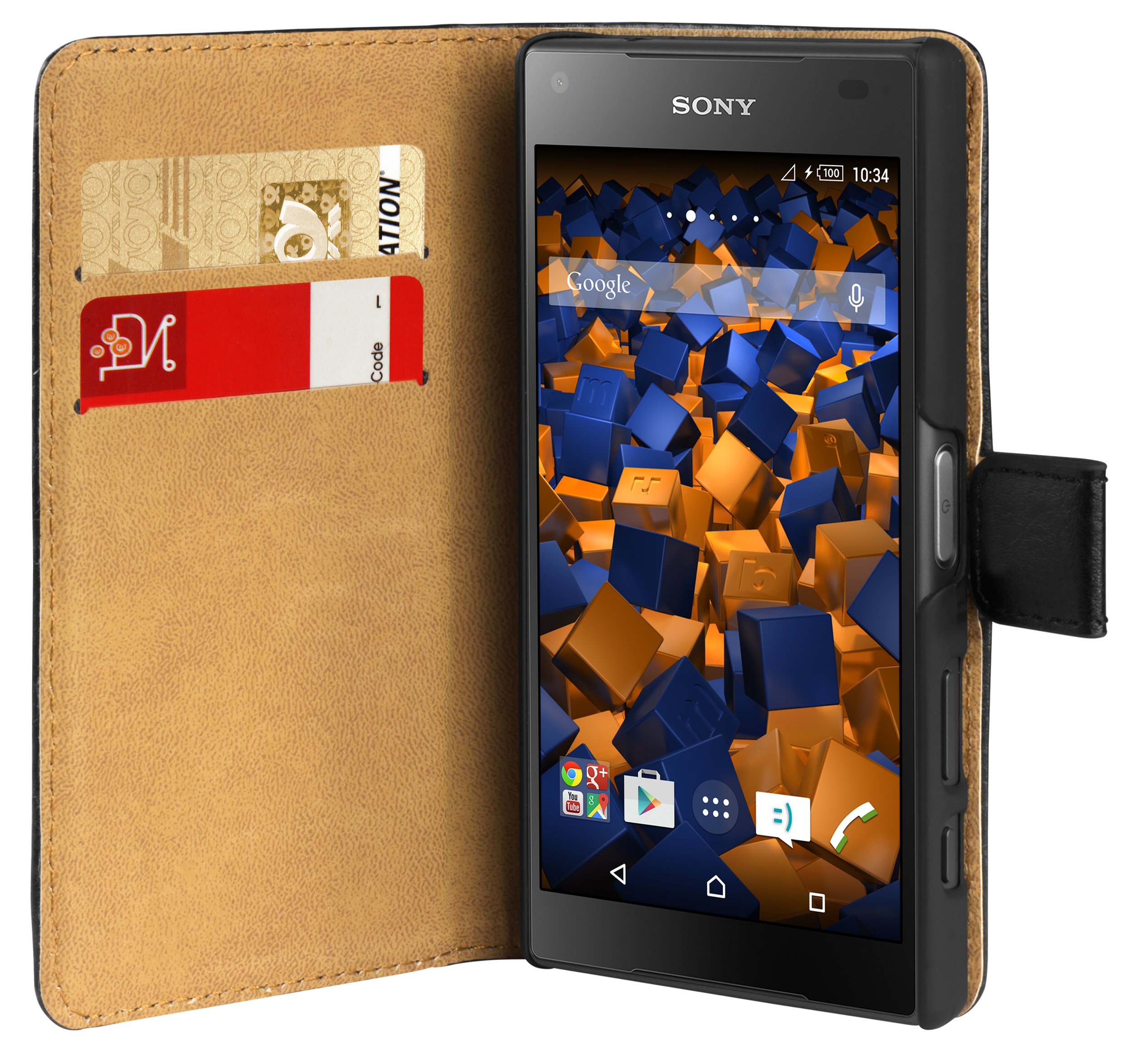 mumbi Case in Book Style for Sony Xperia Z5 Compact, Black - Image 2