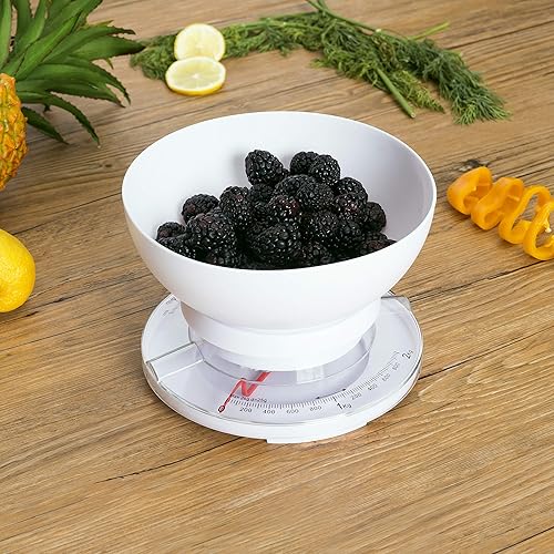 Miniatura 5 de Home Basics Báscula de cocina para alimentos, blanca, 7" x 7" x 3"