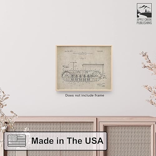Miniatura 4 de Póster de patente de tractor Caterpillar de 11 x 14 pulgadas, diseño vintage, equipo pesado