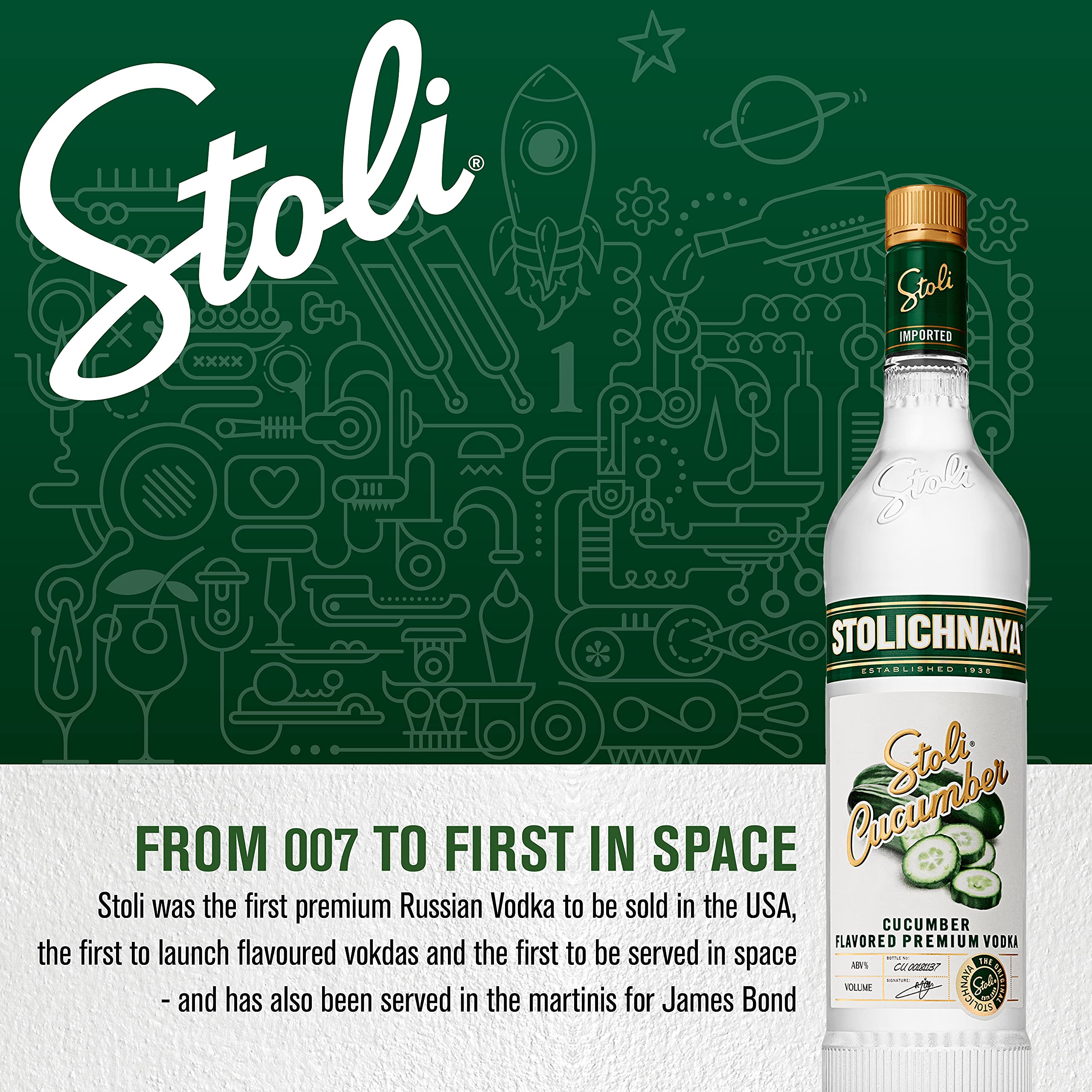 Stolichnaya Cucumber Vodka Premium Cucumber Flavour Vodka 38