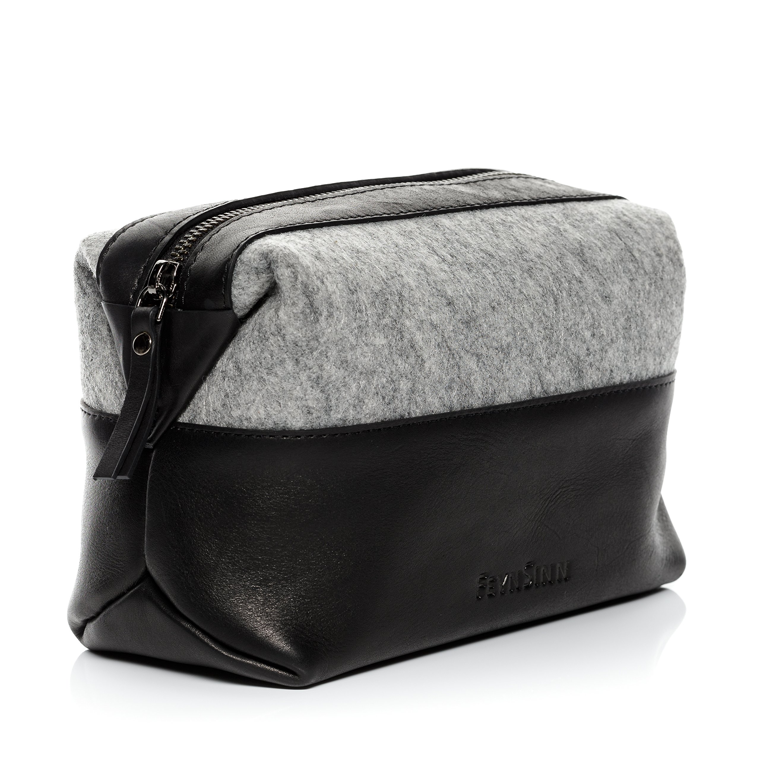 borsa toiletry vera pelle OSLO grande borsetta necessaire Toilette pochette beauty case da Viaggio uomo donna nero prodotto artigianale