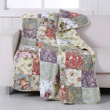 Greenland Home Blooming Prairie Quilted Patchwork Throw