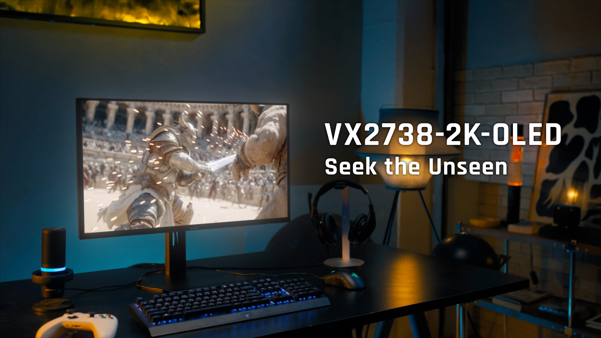 Image of ViewSonic VX2738-2K-OLED 27 Inch 1440p Gaming Monitor, OLED Display with 240Hz and 0.03ms for Smooth Gameplay, FreeSync Premium, Eye Care Technology, Advanced Ergonomics, HDMI, and DisplayPort
