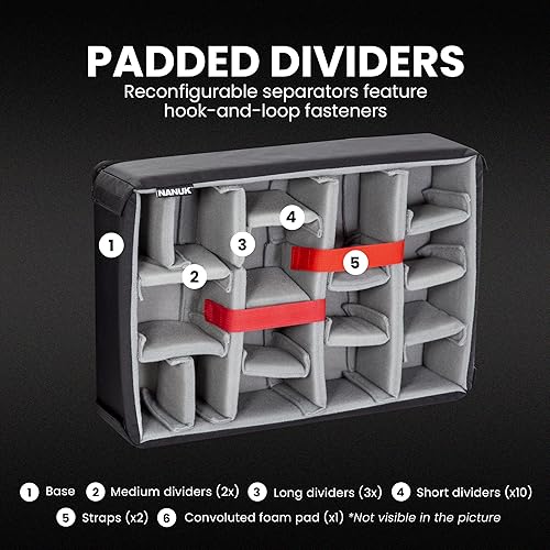 Miniatura 3 de Nanuk 925 Estuche rígido de mano impermeable con organizador de tapa y divisor acolchado, color negro