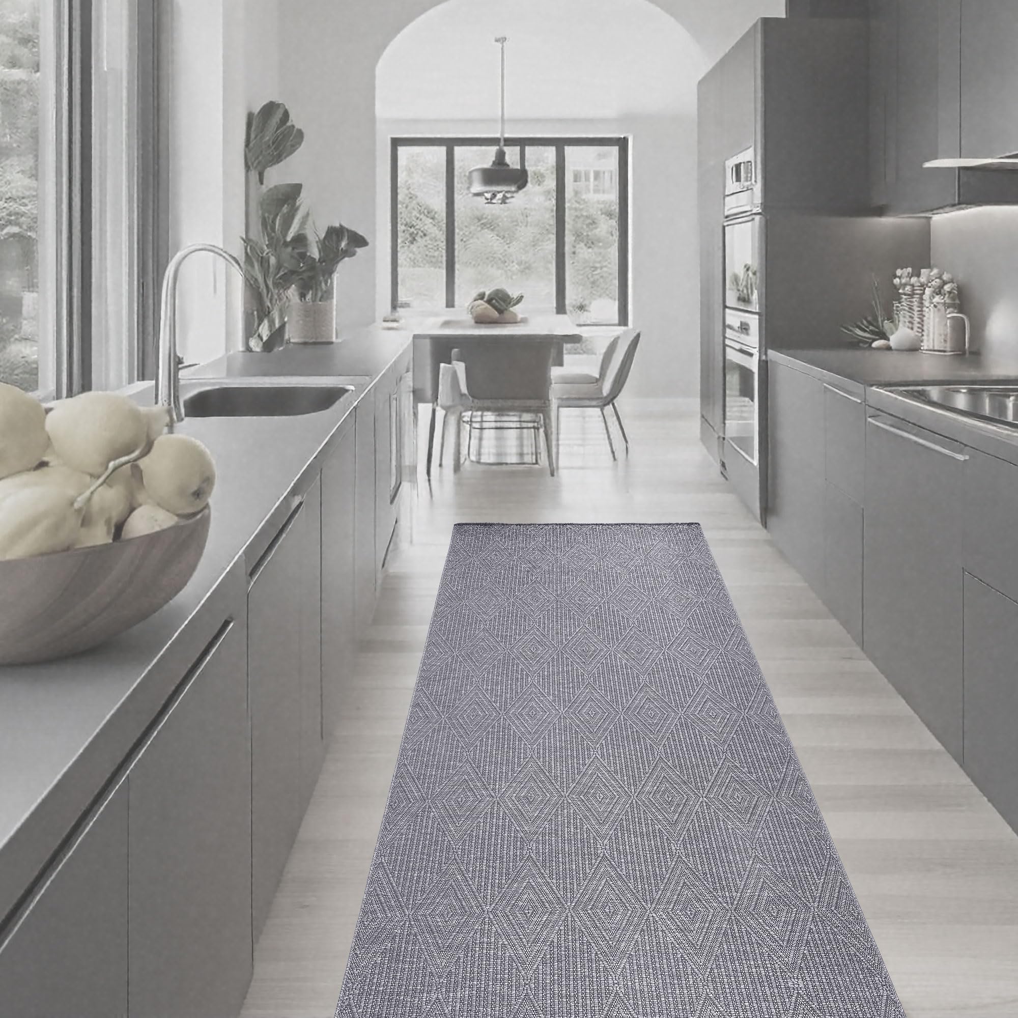 Home My Own | Passatoia Cucina e Bagno Assorbente a Tinta Unita al 60% Poliestere e 40% Cotone - Passatoia Antiscivolo Lavabile in Lavatrice - Piccolo Tappeto per Soggiorno o Ufficio Moderno