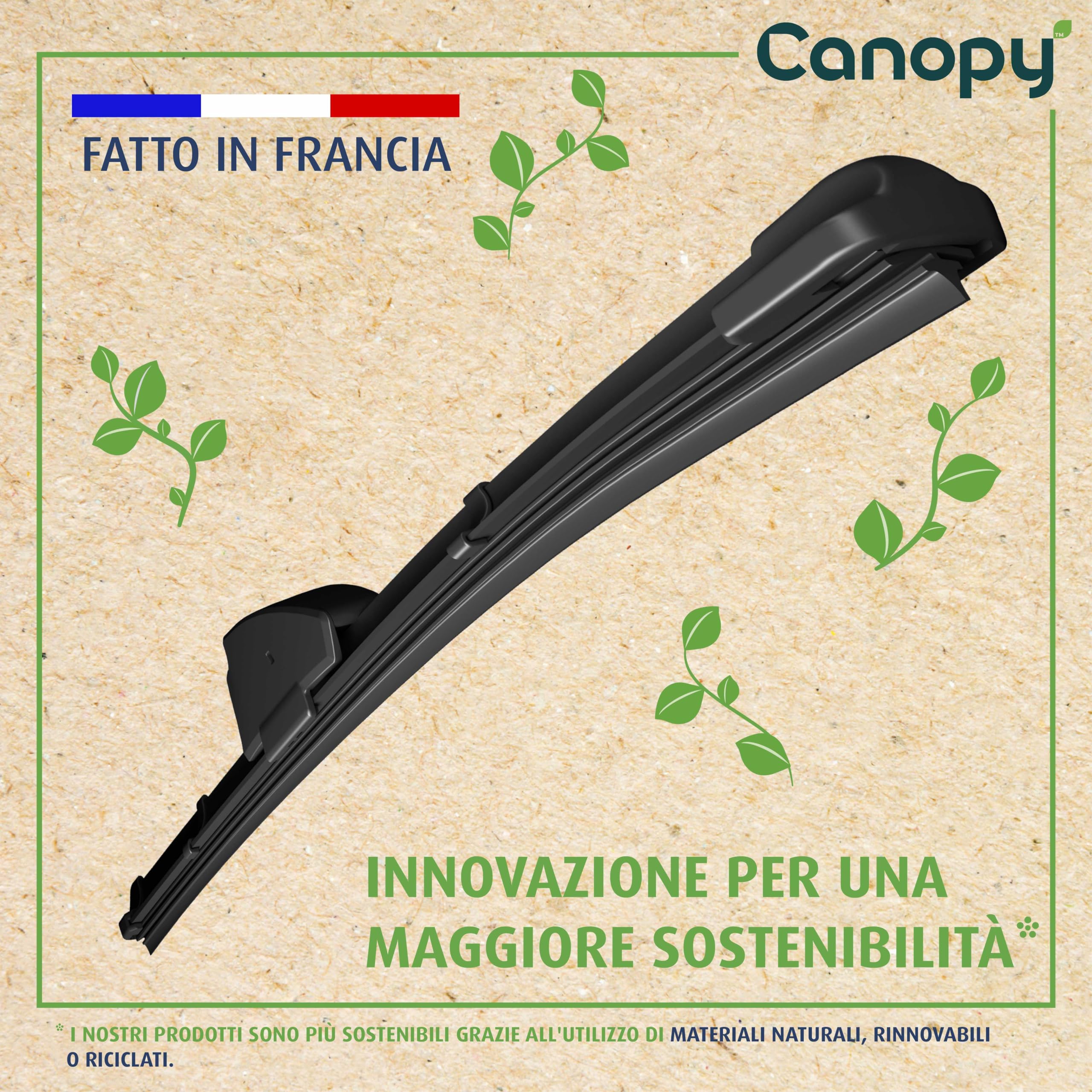 Valeo Canopy CAN08 Spazzola Tergicristallo Flat 500mm – Eco-sostenibile Con Gomme Naturali, Prodotto In Francia - 4