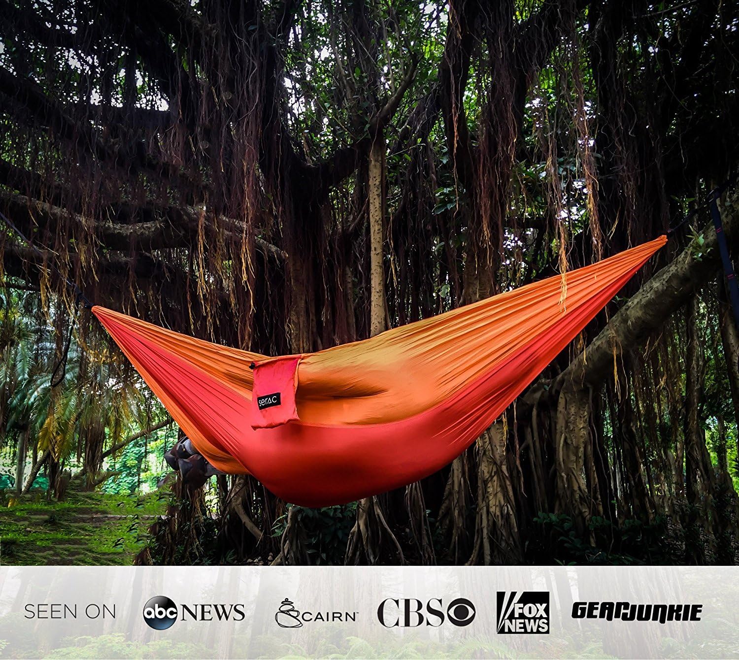 Serac [Durable Hammock & Strap Bundle] Classic Portable Single Camping Hammock with Suspension System - Perfect for The Backpack, Travel and Camping