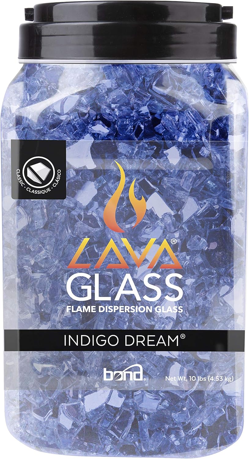 Bond Manufacturing 50689 Classic Cut Lavaglass for Gas Fire Pits, Indigo Dream