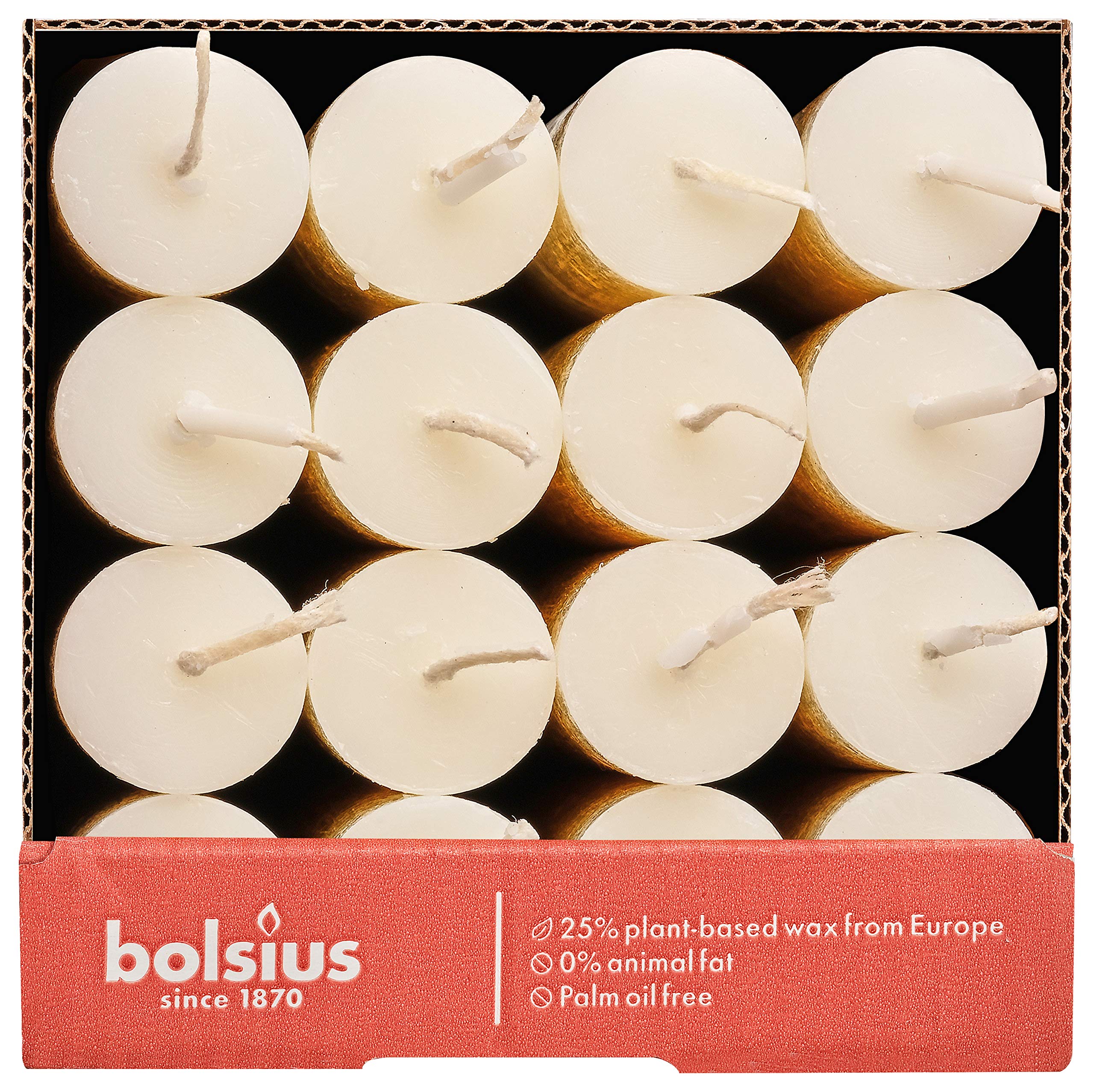 Bolsius - Rustik Stabkerzen - Elfenbein - 16 Stück - 27 x 2.3 cm - Länge Brenndauer 13 Stunden - Unparfümierte - Enthält Natürliches Pflanzenwachs - Ohne Palmöl (Packung mit 2)