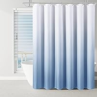 Vista 21 de Cortina de ducha de 78 pulgadas de largo, tela texturizada, cortinas de baño marrones, cortinas de poliéster degradado para baño, cortina de ducha