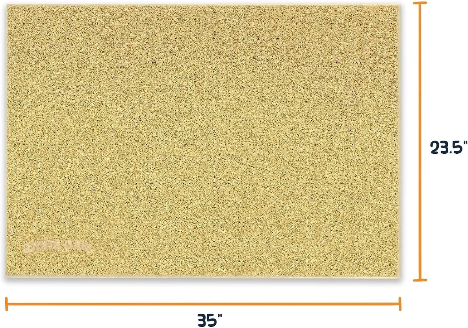 Smiling Paws Pets - Extra Large Cat Litter Mat - Pet Rug - Catches Litter That Spills Outside Litter Box - Easy to Clean - Non-Slip - Litter Box Mat - Kitty Litter Catcher - Beige L Size (35" x 23.5”)