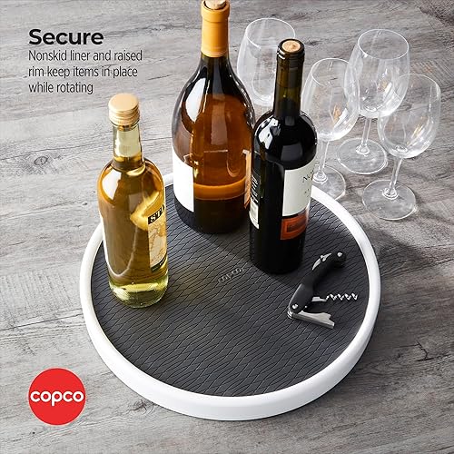 Miniatura 4 de Copco Pro - Armario de despensa antideslizante Lazy Susan, 15 pulgadas, color carbón