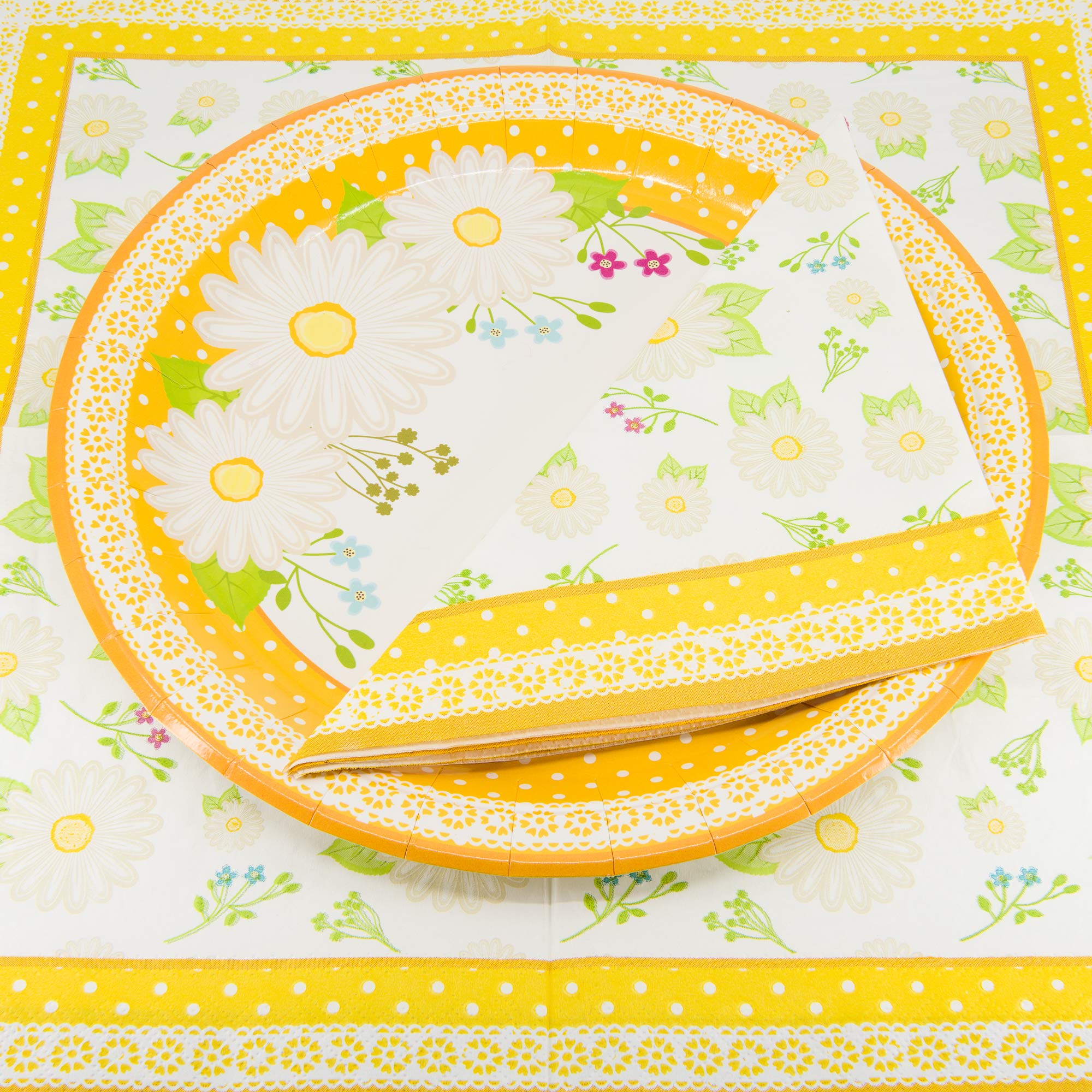Royal Magnolia Floral Party Supplies Set of 24 Daisy Paper Plates (7