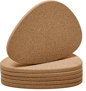Cork Trivets for Hot Dishes – Set of 6 Heat Resistant Pads – Minimal Scandinavian Design – Scratch & Stain Protection – Kitchen Hot Pads, Plant Coasters