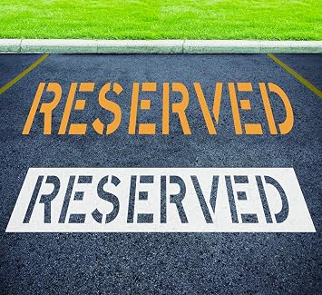 Reserved Stencil 10" Letters, Foldable Silicone Reusable Stencil for Parking Lot Line Painting, Pavement, Asphalt & Concrete Marking Template